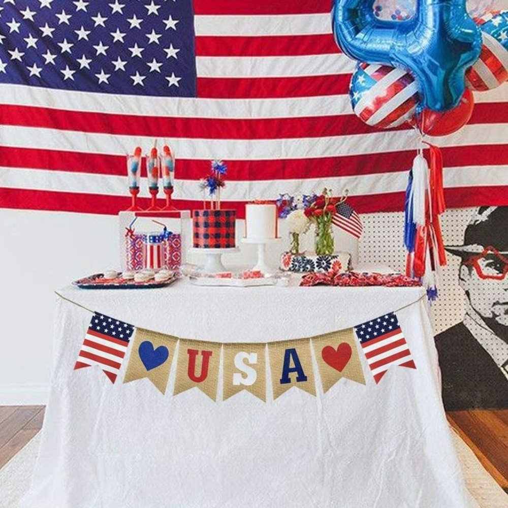 USA Themed Party Supplies Hanging Flag